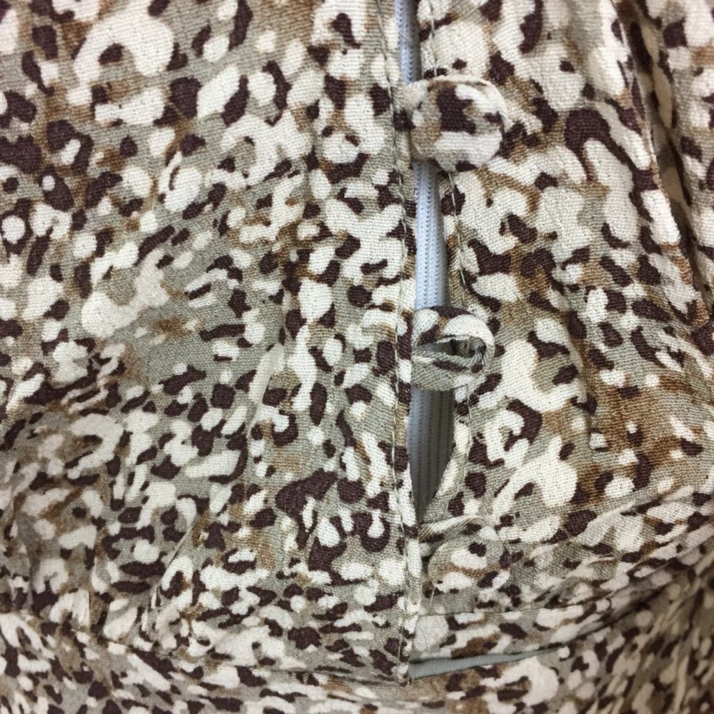 NWT ZARA Beige Brown Ivory Printed Front Overlay Long Sleeve Lined Dress - Picture 9 of 9